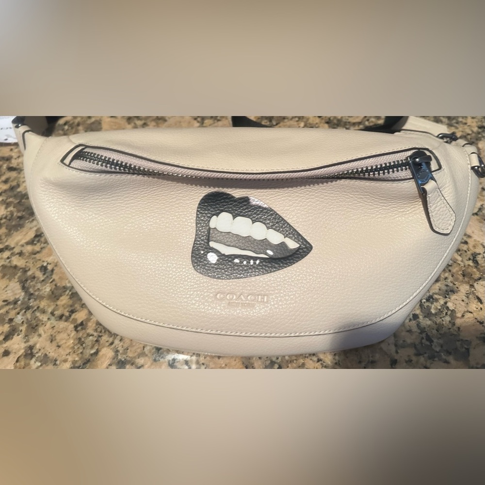NWT Coach X Tom Wesselmann Warren Belt Bag, ivory and black